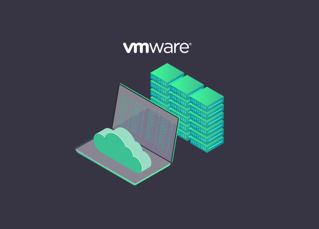 Image showing a laptop and virtual server, symbolising VMWare