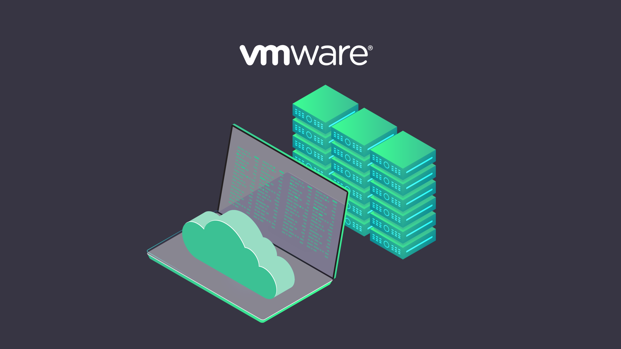 Image showing a laptop and virtual server, symbolising VMWare