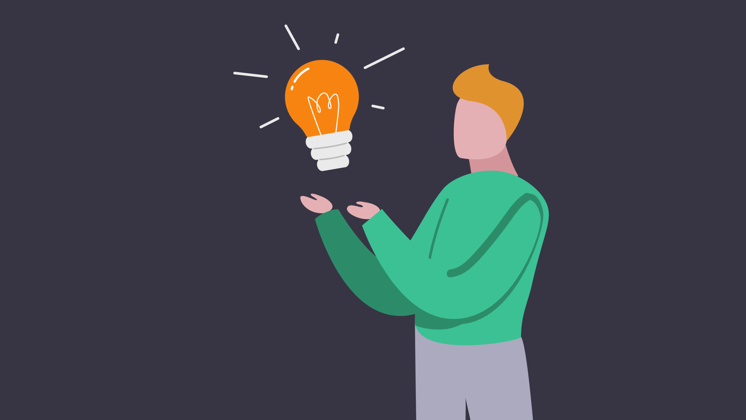 man holding a lightbulb as he has gotten an idea