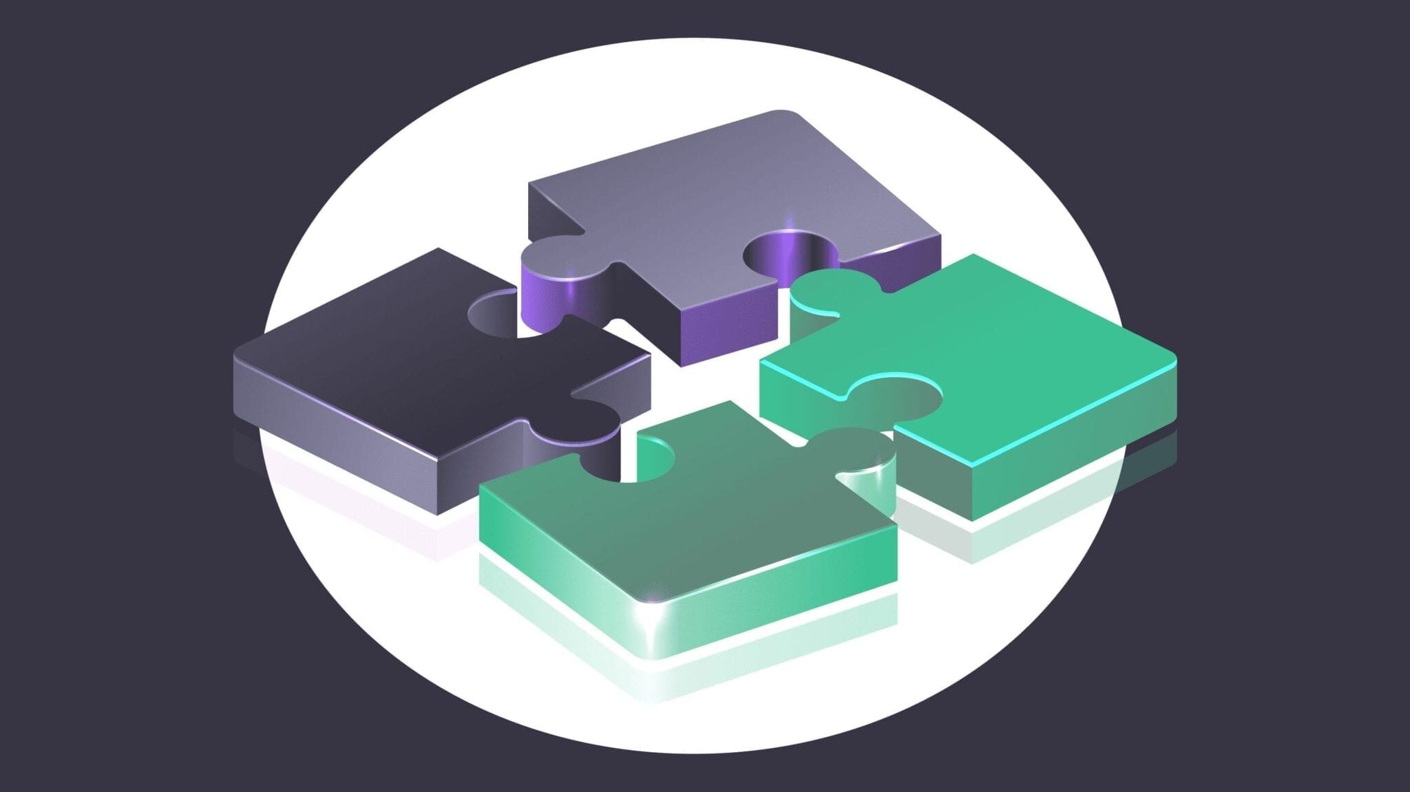 cartoon of 4 jigsaw puzzle pieces