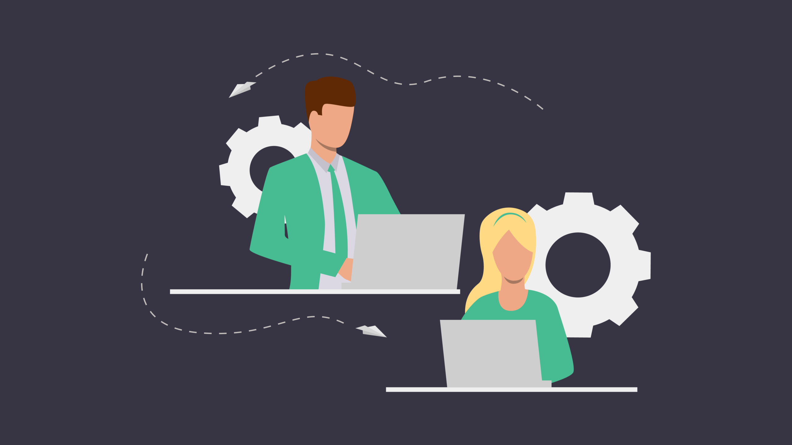 2 people working on laptops, showing WAF